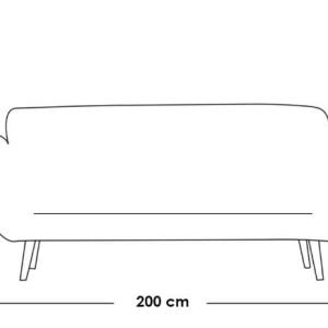 كنبه ثلاث مقاعد مخمل وام دى اف تايلاندى - اللون ازرق
