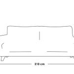 كنبة ثلاث مقاعد كتان وام دى اف تايلاندى - رمادى