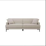 كنبة ثلاث مقاعد كتان خشب سويدى - بيج