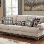 كنبة ثلاث مقاعد كتان  خشب سويدى - بيج