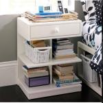 طاولة سرير جانبية ام دي اف- ابيض