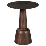 طاولة جانبية خشب طبيعي وخشب قشرة الجوز -بني